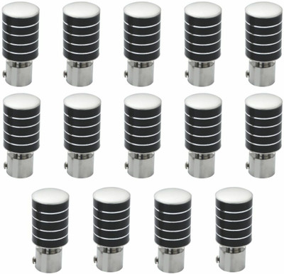 Inkart Black, Silver Curtain Knobs, Rod Rail Bracket Metal(Pack of 14)