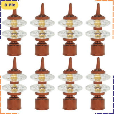 ZAPEX Brown Curtain Knobs, Rod Rail Bracket Metal(Pack of 8)