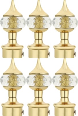 Dorami Gold Curtain Knobs, Rod Rail Bracket Metal(Pack of 6)