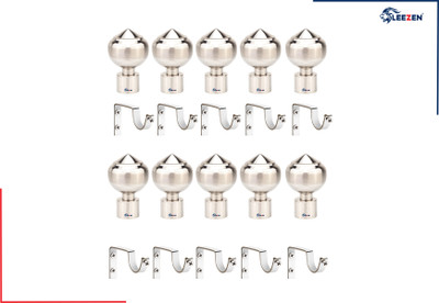 LEEZEN Architectural Hardware Silver Curtain Knobs, Curtain Hooks, Rod Rail Bracket, Curtain Rods Metal(Pack of 20)