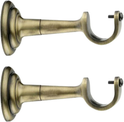 METZO Gold Rod Rail Bracket, Curtain Knobs Metal(Pack of 2)