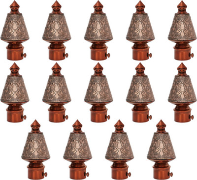 ZYREX Brown Curtain Knobs, Rod Rail Bracket Metal(Pack of 14)