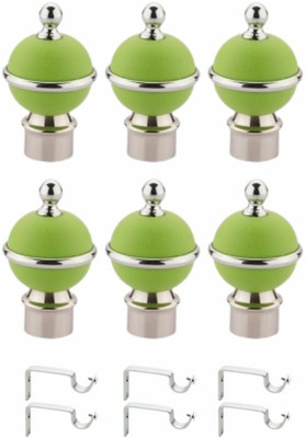 Inkart Green Rod Rail Bracket, Curtain Knobs Metal(Pack of 12)