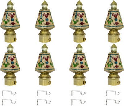 RKOING Multicolor Curtain Knobs, Rod Rail Bracket Metal(Pack of 8)