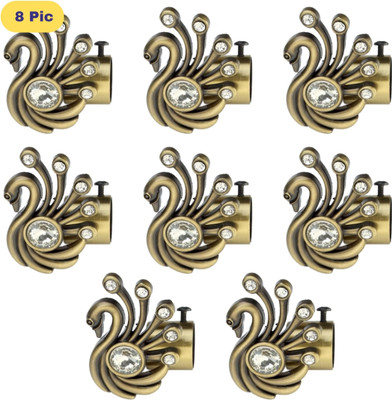 ZAPEX Silver, Gold Rod Rail Bracket, Curtain Knobs Metal(Pack of 8)