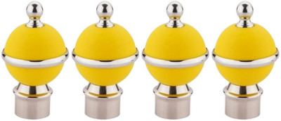 ZYREX Yellow Rod Rail Bracket, Curtain Knobs Metal(Pack of 4)