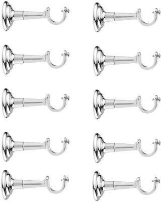 LEEZEN Architectural Hardware Silver Rod Rail Bracket Metal(Pack of 10)