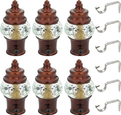 MADHULI Brown Rod Rail Bracket Metal(Pack of 6)