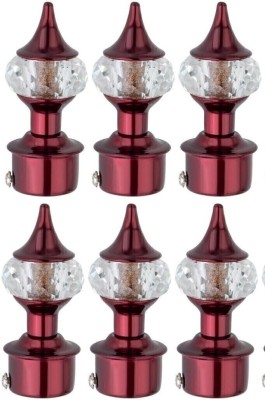 HELENSON Maroon Curtain Knobs, Rod Rail Bracket Metal(Pack of 6)