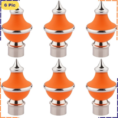 ZAPEX Orange Rod Rail Bracket, Curtain Knobs Metal(Pack of 6)