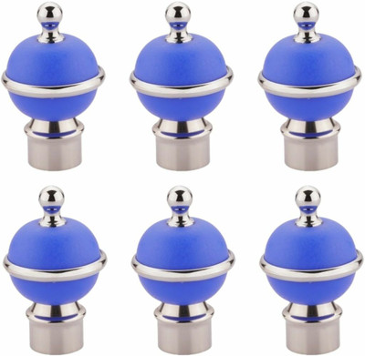 Inkart Light Blue Rod Rail Bracket, Curtain Knobs Metal(Pack of 6)
