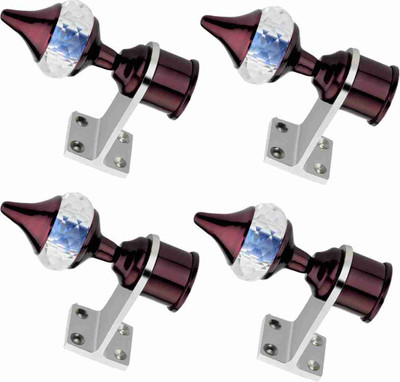 QuickAura Maroon Rod Rail Bracket, Curtain Knobs, Curtain Hooks(Pack of 4)