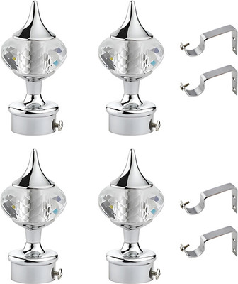 ZedZero Silver Rod Rail Bracket Metal(Pack of 4)