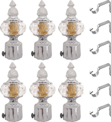 ZedZero Silver Rod Rail Bracket Metal(Pack of 6)