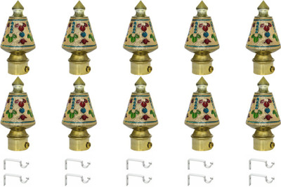 ZAPEX Multicolor Curtain Knobs, Rod Rail Bracket Metal(Pack of 10)