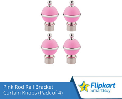 Flipkart SmartBuy Pink Curtain Knobs, Rod Rail Bracket Metal(Pack of 4)