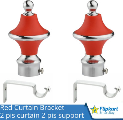 Flipkart SmartBuy Red Curtain Knobs, Rod Rail Bracket Metal(Pack of 2)