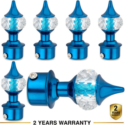 Ghazian Blue Curtain Knobs, Rod Rail Bracket Metal(Pack of 6)
