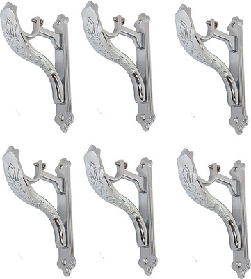 Z L ENTERPRISES Silver Rod Rail Bracket(Pack of 6)