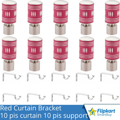 Flipkart SmartBuy Pink Curtain Knobs, Rod Rail Bracket Metal(Pack of 10)