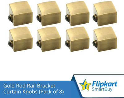 Flipkart SmartBuy Gold Curtain Knobs, Rod Rail Bracket Metal(Pack of 8)
