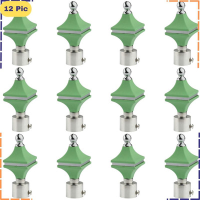 ZAPEX Green Rod Rail Bracket, Curtain Knobs Metal(Pack of 12)