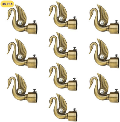 ZAPEX Gold Rod Rail Bracket, Curtain Knobs Metal(Pack of 10)