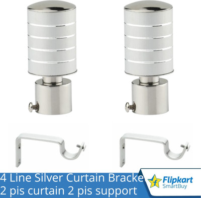 Flipkart SmartBuy Silver Curtain Knobs, Rod Rail Bracket Metal(Pack of 2)