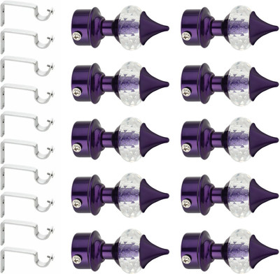 Ghazian Purple Curtain Knobs, Rod Rail Bracket Metal(Pack of 10)