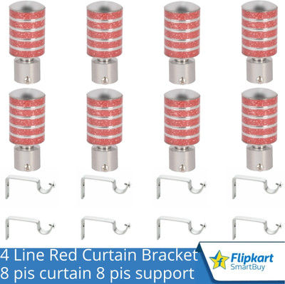 Flipkart SmartBuy Orange Curtain Knobs, Rod Rail Bracket Metal(Pack of 8)
