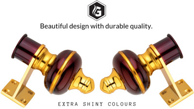 Ghazian Maroon Curtain Knobs, Rod Rail Bracket Metal(Pack of 2)