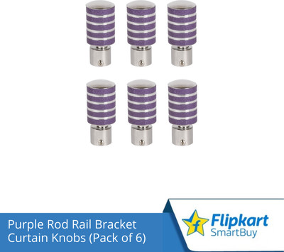 Flipkart SmartBuy Purple Curtain Knobs, Rod Rail Bracket Metal(Pack of 6)