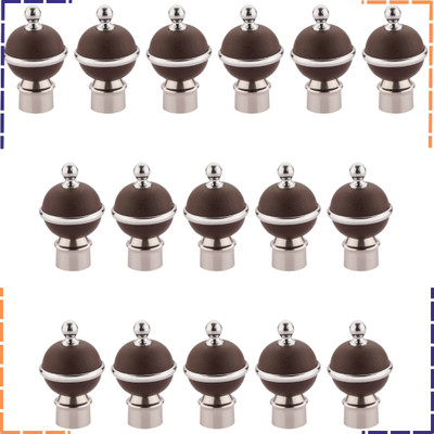 ZAPEX Brown Rod Rail Bracket, Curtain Knobs Metal(Pack of 16)