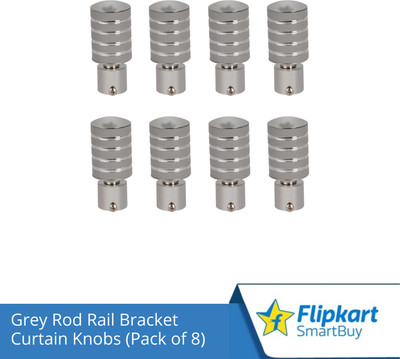 Flipkart SmartBuy Grey Curtain Knobs, Rod Rail Bracket Metal(Pack of 8)