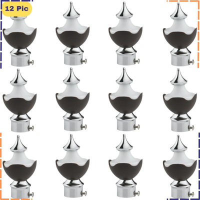 ZAPEX Black Rod Rail Bracket, Curtain Knobs Metal(Pack of 12)