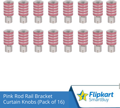 Flipkart SmartBuy Silver, Pink Curtain Knobs, Rod Rail Bracket Metal(Pack of 16)