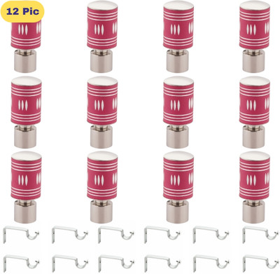 ZAPEX Pink Rod Rail Bracket, Curtain Knobs Metal(Pack of 24)