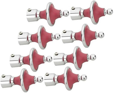 Easyhome Pink Curtain Knobs, Rod Rail Bracket, Curtain Rods, Curtain Hooks Metal(Pack of 8)