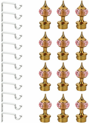 Panthera Peach Rod Rail Bracket, Curtain Knobs Metal(Pack of 24)