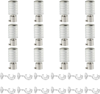 RKOING Silver Rod Rail Bracket, Curtain Knobs Metal(Pack of 12)