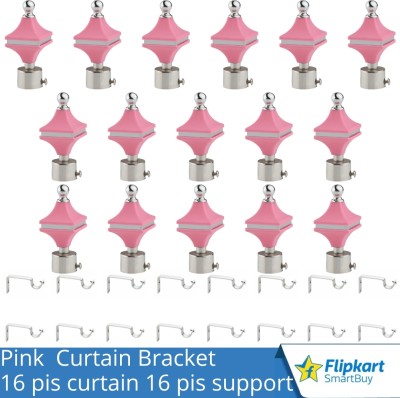 Flipkart SmartBuy Pink Curtain Knobs, Rod Rail Bracket Metal(Pack of 32)