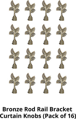 RKOING Gold Curtain Knobs, Rod Rail Bracket Metal(Pack of 16)