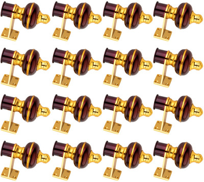 Ghazian Maroon Curtain Knobs, Rod Rail Bracket Metal(Pack of 16)