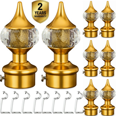 Ghazian Gold Curtain Knobs, Rod Rail Bracket Metal(Pack of 8)