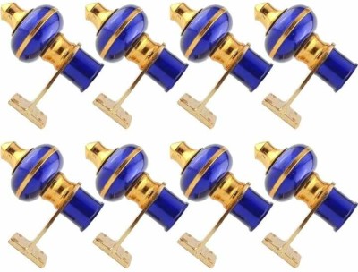 GARILAX Blue, Gold Rod Rail Bracket, Curtain Hooks, Curtain Rods, Curtain Knobs Metal(Pack of 8)