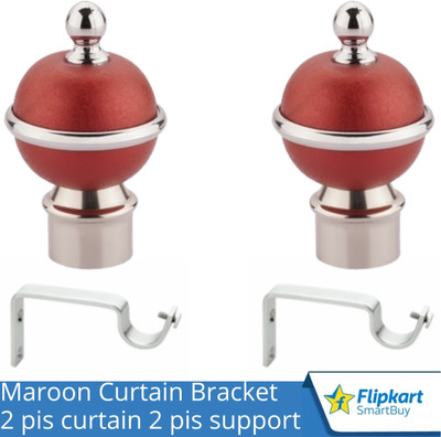 Flipkart SmartBuy Maroon Curtain Knobs, Rod Rail Bracket Metal(Pack of 2)