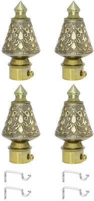 METZO Gold Rod Rail Bracket, Curtain Knobs Metal(Pack of 4)