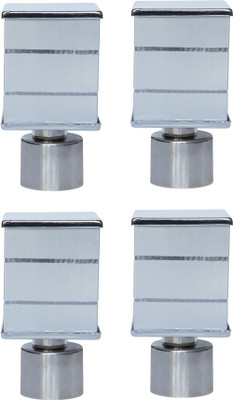 Inkart Silver Curtain Knobs, Rod Rail Bracket Metal(Pack of 4)