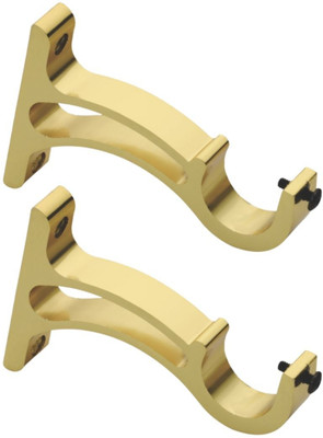 Inkart Gold Curtain Knobs, Rod Rail Bracket Metal(Pack of 2)