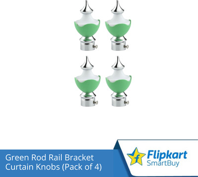 Flipkart SmartBuy Green Curtain Knobs, Rod Rail Bracket Metal(Pack of 4)